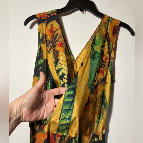 URU Stunning Silk Sleeveless Cocktail Dress Asymmetrical Tier URU Small/Medium - Picture 5 of 16